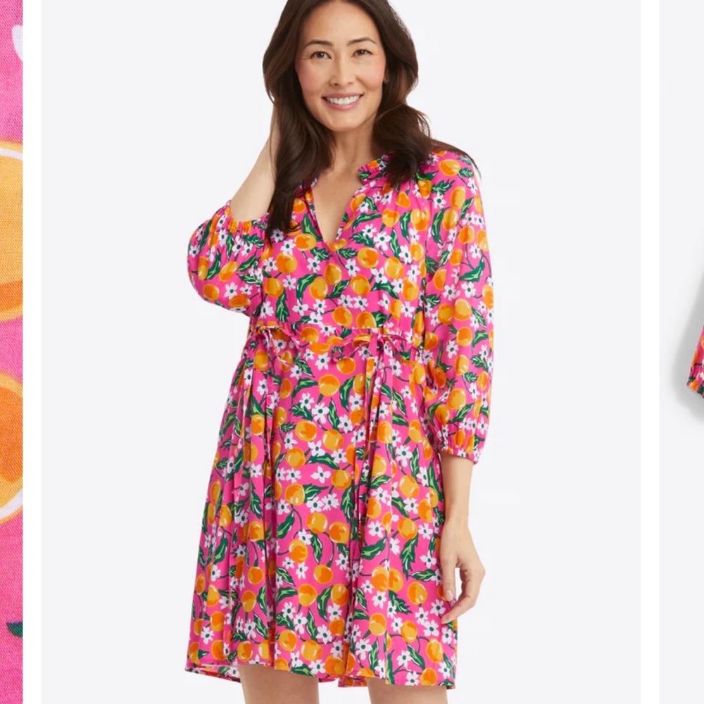 Draper James size Large NWT Kellie Babydoll Dress in Orange Blossom